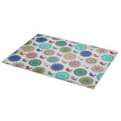 歌う鳥とマンダラフォークアートパターン カッティングボード (角)