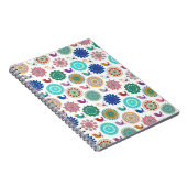 歌う鳥とマンダラフォークアートパターン ノートブック (右側)