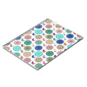 歌う鳥とマンダラフォークアートパターン ノートブック (左側)