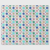 歌う鳥とマンダラフォークアートパターン ラッピングペーパー (フラット)