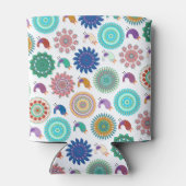 歌う鳥とマンダラフォークアートパターン 缶クーラー (裏面)