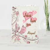 歌う鳥によってカスタマイズ挨拶状 カード (正面)