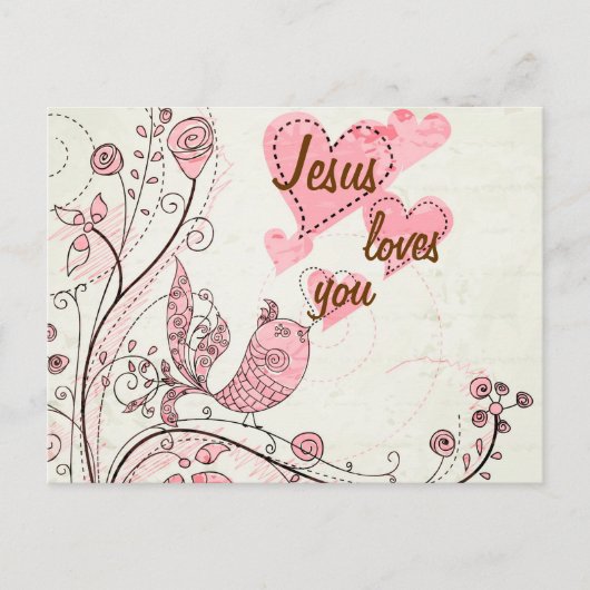 歌う鳥のオリジナルポストカード ポストカード (正面)