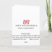 歌う鳥のグリーティングカード カード (裏面)