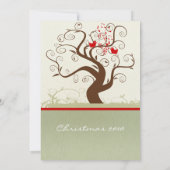 歌う鳥の木目ツリークリスマスディナー 招待状 (裏面)