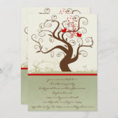 歌う鳥の木目ツリークリスマスディナー 招待状 (正面/裏面)