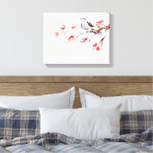 歌う鳥の背景 キャンバスプリント (インサイチュ (寝室))