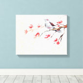 歌う鳥の背景 キャンバスプリント (インサイチュ (ウッドフロア))