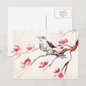 歌う鳥の背景 ポストカード (正面/裏面)