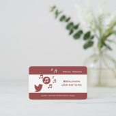 歌う鳥の音符ビジネスカード 名刺 (スタンド正面)