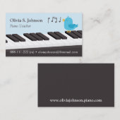 歌う鳥はピアノの教師の名刺をからかいます 名刺 (正面/裏面)