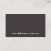 歌う鳥はピアノの教師の名刺をからかいます 名刺 (裏面)