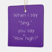 「歌う」と言ったら「どれくらいの高さか」と言う。 パープル セラミックオーナメント (左)