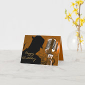 歌う、男性_ カード (黄色い花)