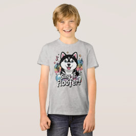 歌えフロファー!-かわいいハスキハウリング トライブレンドTシャツ