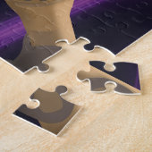 歌おもしろいうドンキーファーム動物紫色の背景 ジグソーパズル (側面)