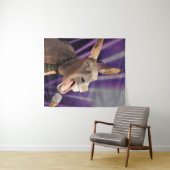 歌おもしろいうドンキーファーム動物紫色の背景 タペストリー (インサイチュ(横))