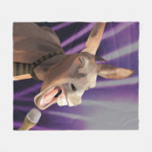 歌おもしろいうドンキーファーム動物紫色の背景 フリースブランケット (正面(横))