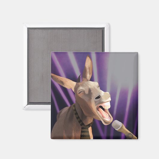 歌おもしろいうドンキーファーム動物紫色の背景 マグネット (正面/裏面)