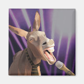 歌おもしろいうドンキーファーム動物紫色の背景 マグネット (正面)