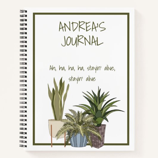 歌おもしろい歌詞プラントテーマJournalノート ノートブック (正面)