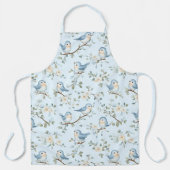 歌かわいらしの鳥と花 エプロン (正面)