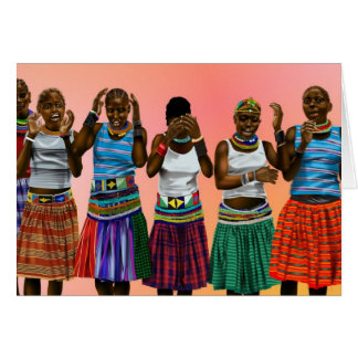 歌っている伝統的なアフリカ人