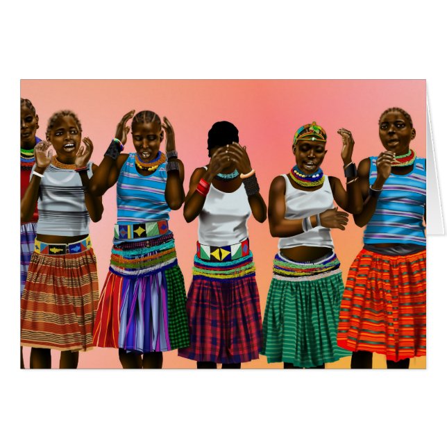 歌っている伝統的なアフリカ人 (正面横)