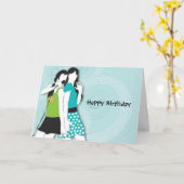 歌っている情報通の女の子 カード (黄色い花)