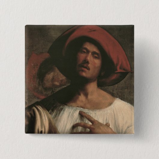 歌っている若者 缶バッジ (正面)