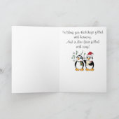 歌っている音楽の先生のクリスマスのペンギン シーズンカード (内部)