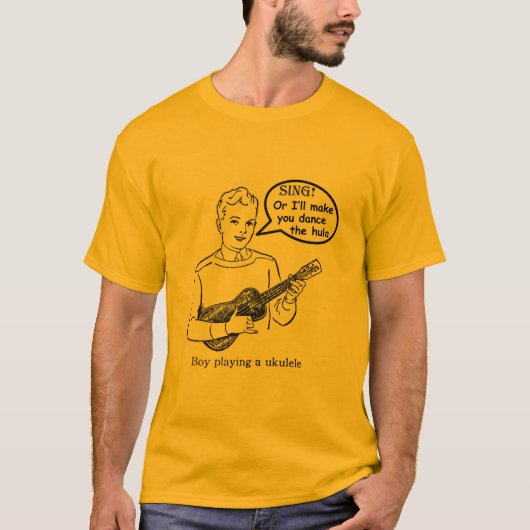 歌って下さい! または私は作りますフラ(ウクレレ)を Tシャツ (正面)