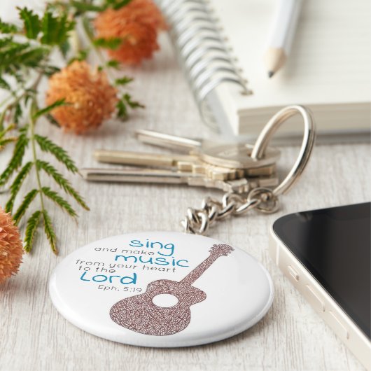 「歌って音楽を作って…」 ギターキーチェーン キーホルダー (側面)