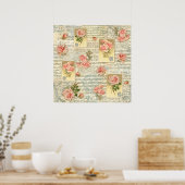 歌とバラポスター ポスター (キッチン)