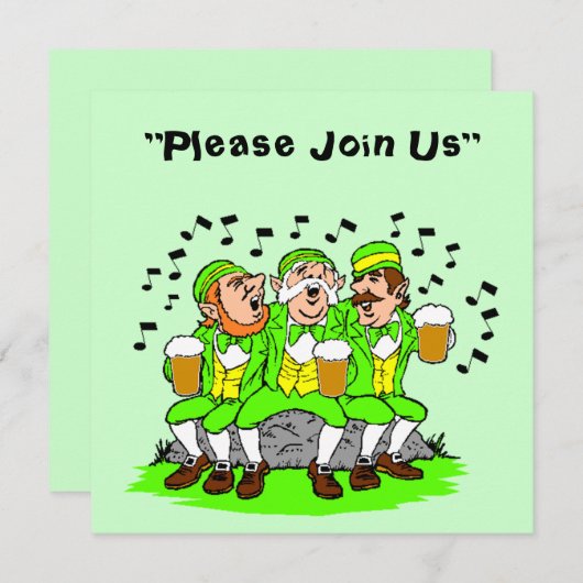 歌とビール·セント·パトリックズ·デイ·パーティの招待状 招待状 (正面/裏面)