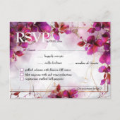 歌とメニュー明るい赤紫色エンチャントメント:水彩 ポストカード (正面)