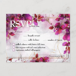 歌とメニュー明るい赤紫色エンチャントメント：水彩 ポストカード