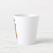 "歌に生きる"カラーノートのタイポグラフィーデザイン カフェラテマグ (正面)