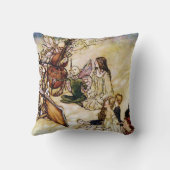 歌のアーサー妖精のRackhamのファインアート クッション (裏面)