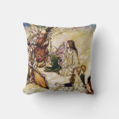 歌のアーサー妖精のRackhamのファインアート クッション (正面)