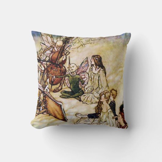 歌のアーサー妖精のRackhamのファインアート クッション (正面)