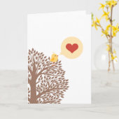 歌のハート カード (黄色い花)