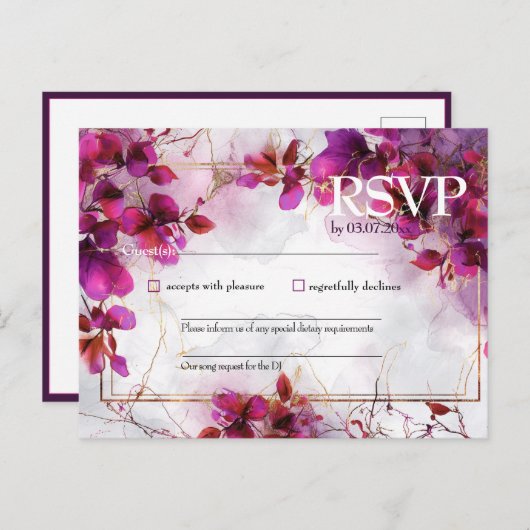 歌のリクエスト明るい赤紫色エンチャント:水色 ポストカード (正面/裏面)