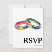 🌈 歌のリクエスト LGBTQ レインボー リング RSVP カード (正面)