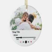 歌の歌詞カスタムの2カップルの写真 セラミックオーナメント (右)