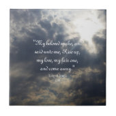 歌の歌2:10陶芸瓦 タイル (正面)