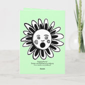 歌の花-ハッピーバースデーの歌-淡い色の緑 カード (裏面)