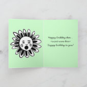 歌の花-ハッピーバースデーの歌-淡い色の緑 カード (内部)