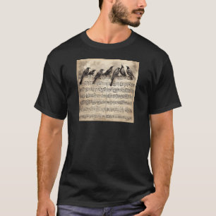 歌の鳥がミュージカルの作曲に座っている Tシャツ