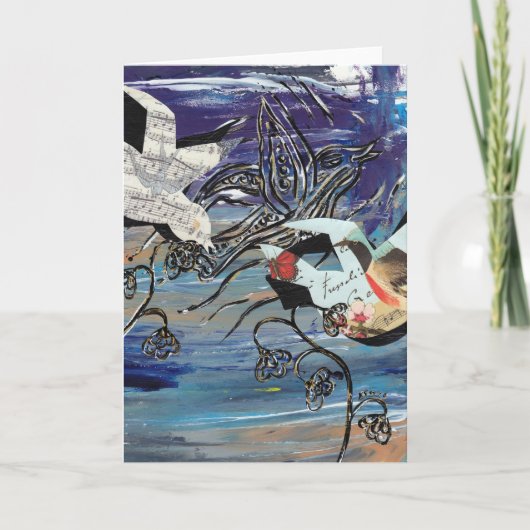 歌の鳥グリーティングカード カード (正面)